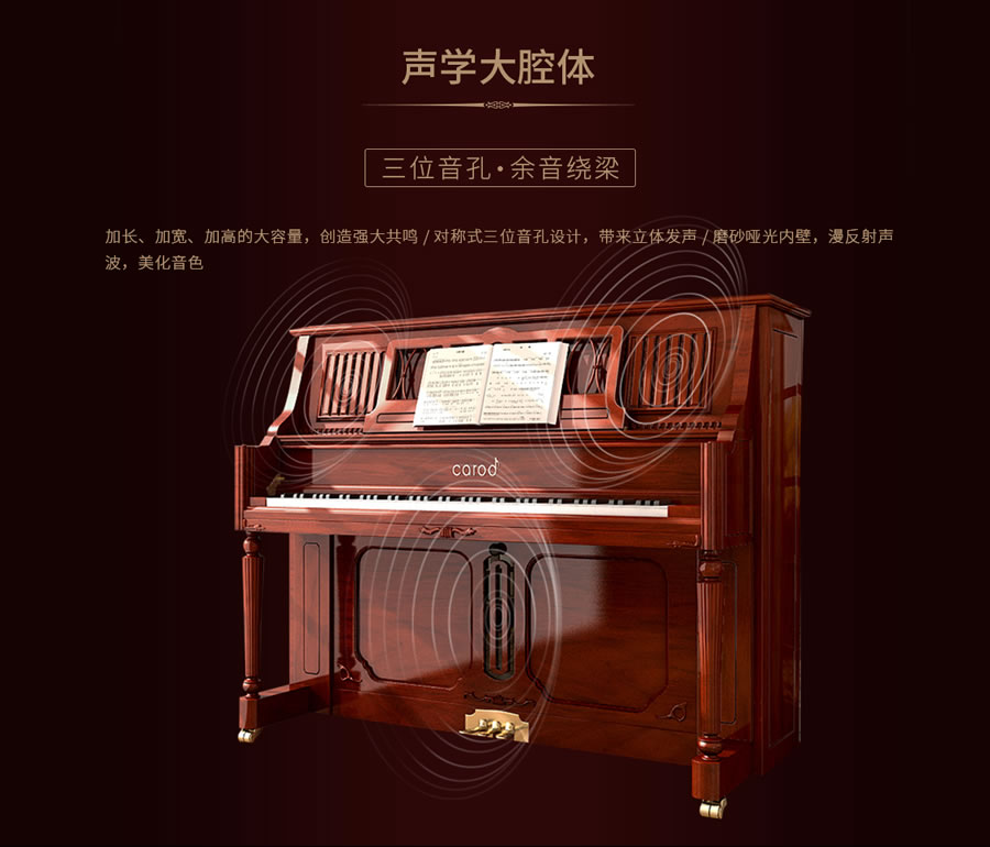 卡罗德钢琴 C6-R-神曲 立式钢琴 标准88键（乌木黑键）